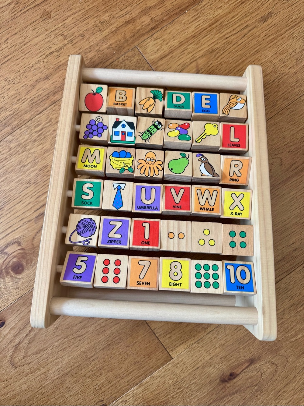 Melissa & Doug Colorful Wooden ABC-123 Abacus